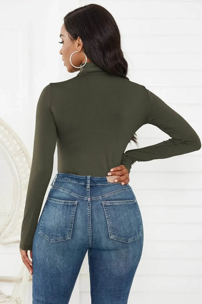 Classy Turtleneck Long Sleeve Bodysuit - IVORYNN