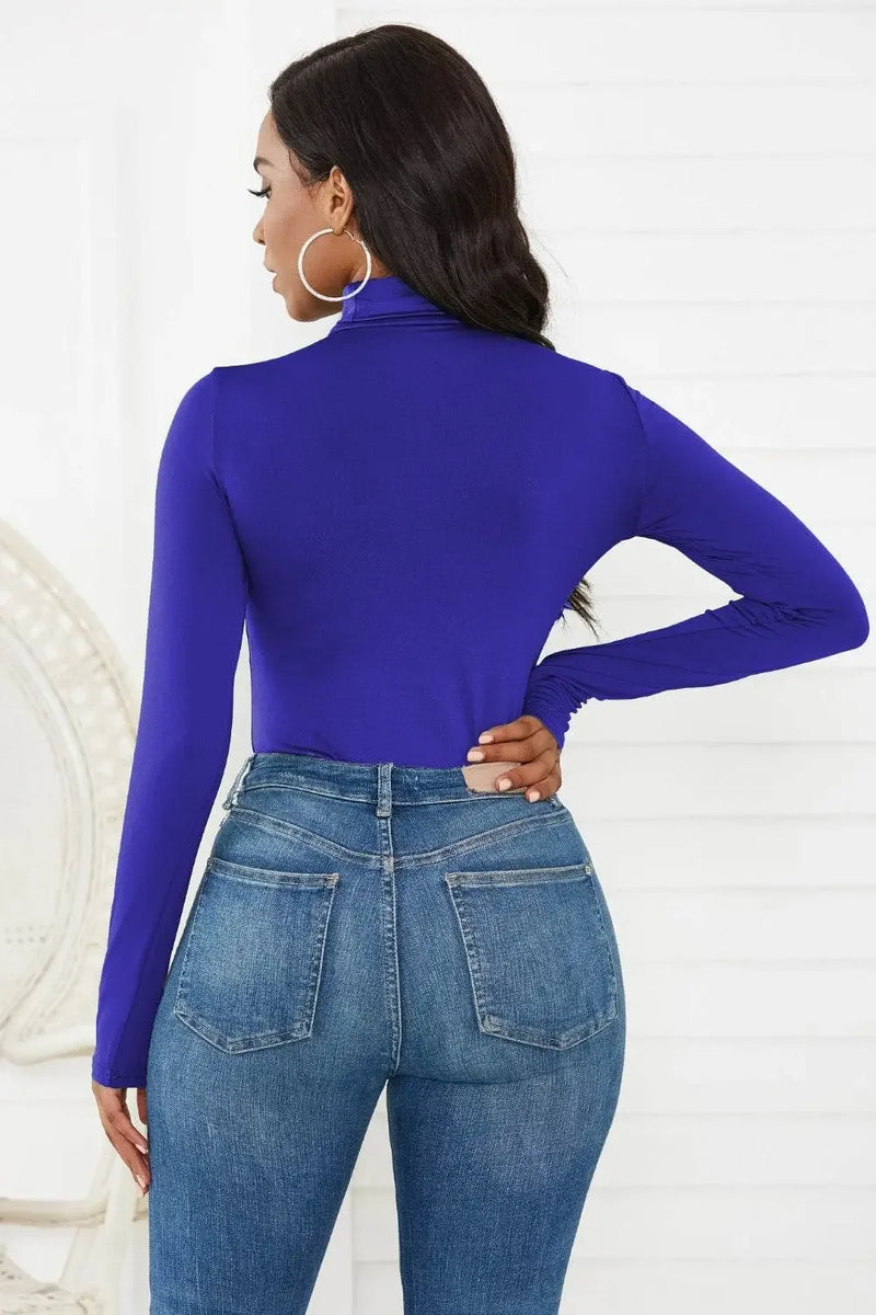 Classy Turtleneck Long Sleeve Bodysuit - IVORYNN