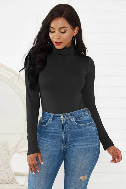 Classy Turtleneck Long Sleeve Bodysuit - IVORYNN