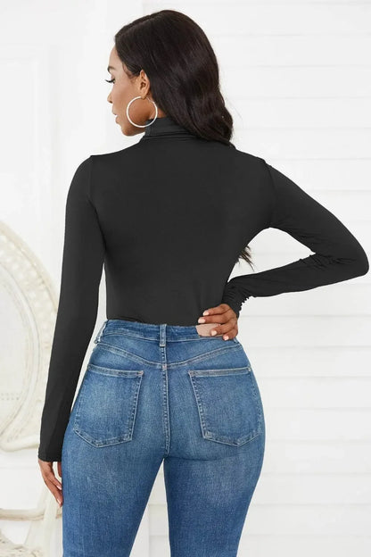 Classy Turtleneck Long Sleeve Bodysuit - IVORYNN