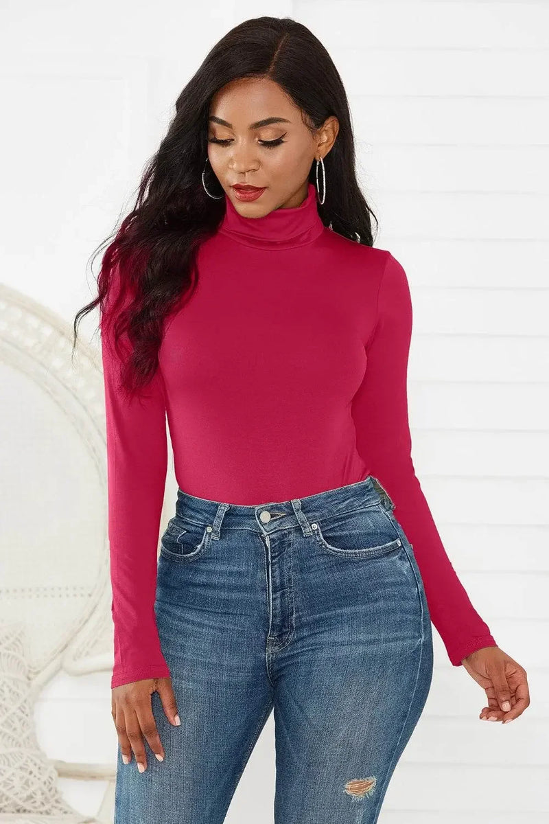 Classy Turtleneck Long Sleeve Bodysuit - IVORYNN