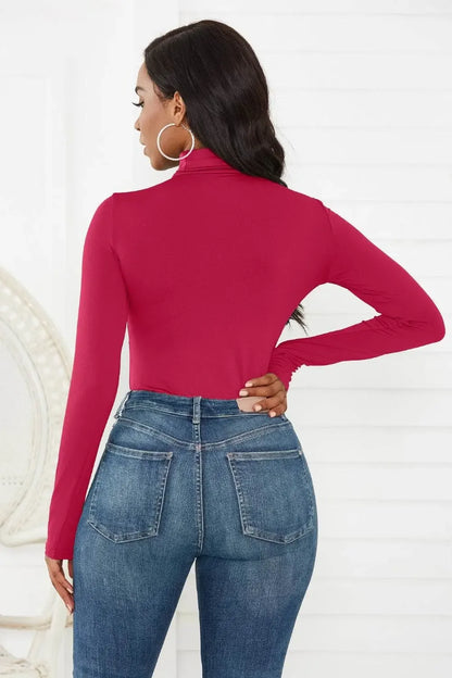 Classy Turtleneck Long Sleeve Bodysuit - IVORYNN