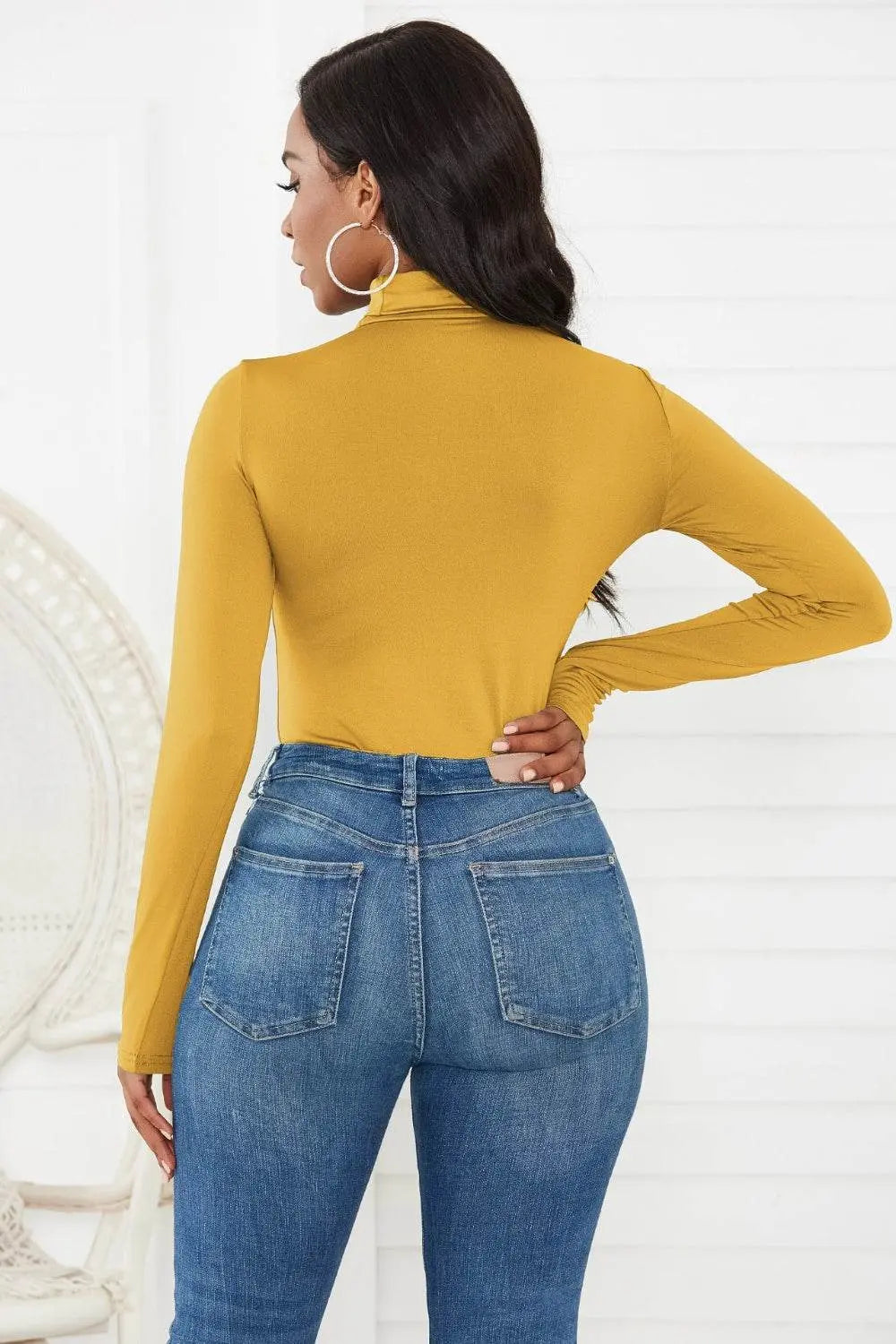 Classy Turtleneck Long Sleeve Bodysuit - IVORYNN
