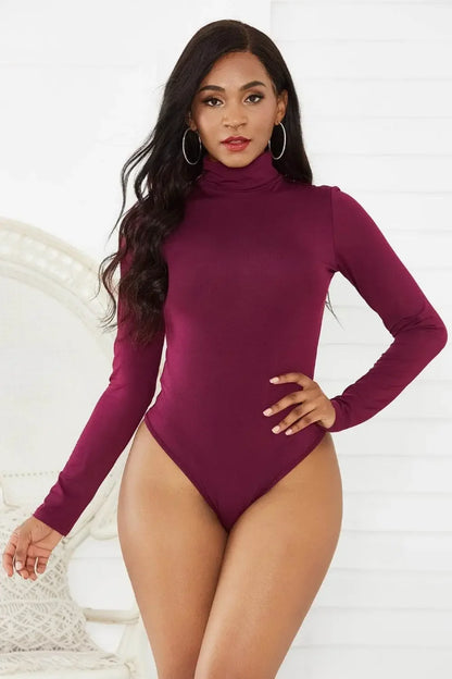 Classy Turtleneck Long Sleeve Bodysuit - IVORYNN
