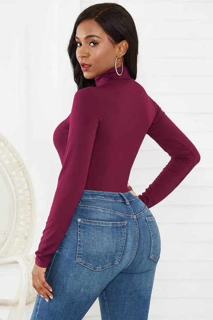 Classy Turtleneck Long Sleeve Bodysuit - IVORYNN
