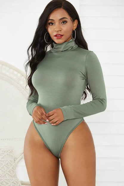 Classy Turtleneck Long Sleeve Bodysuit - IVORYNN