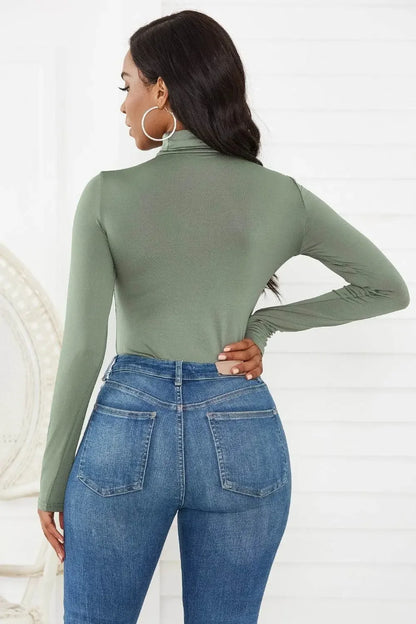 Classy Turtleneck Long Sleeve Bodysuit - IVORYNN