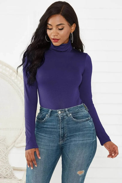 Classy Turtleneck Long Sleeve Bodysuit - IVORYNN