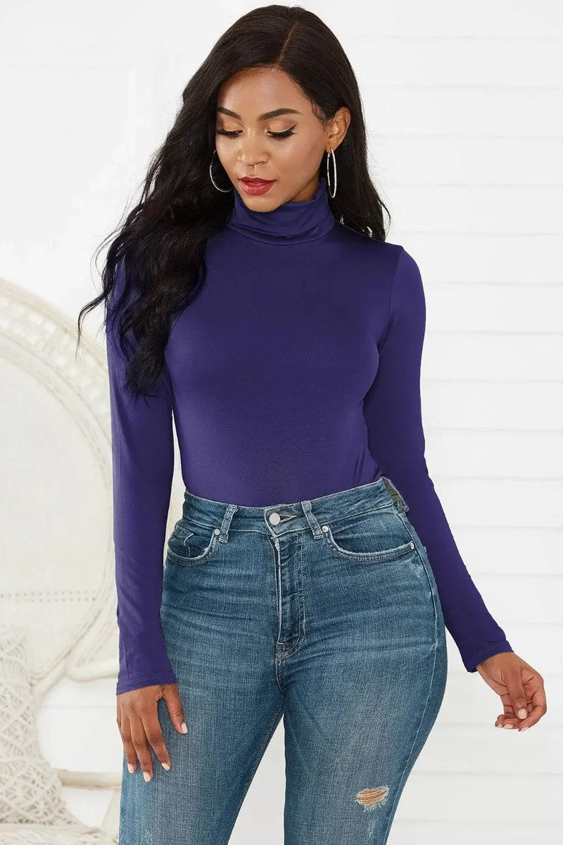 Classy Turtleneck Long Sleeve Bodysuit - IVORYNN