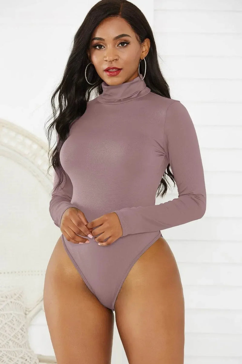 Classy Turtleneck Long Sleeve Bodysuit - IVORYNN