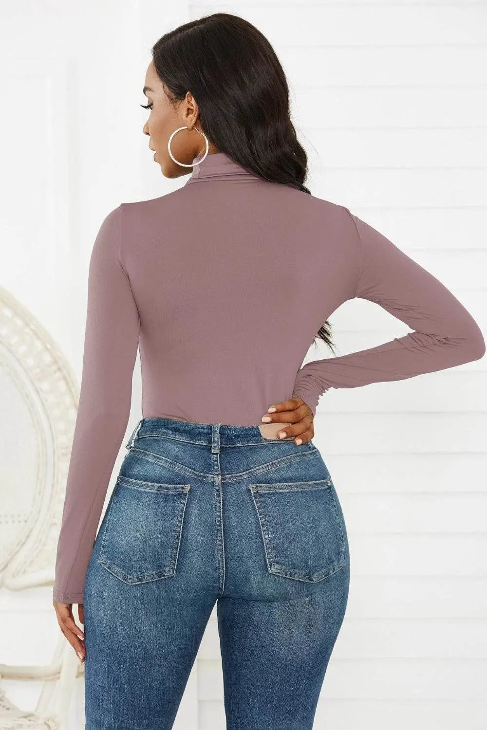 Classy Turtleneck Long Sleeve Bodysuit - IVORYNN