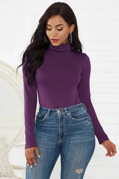 Classy Turtleneck Long Sleeve Bodysuit - IVORYNN