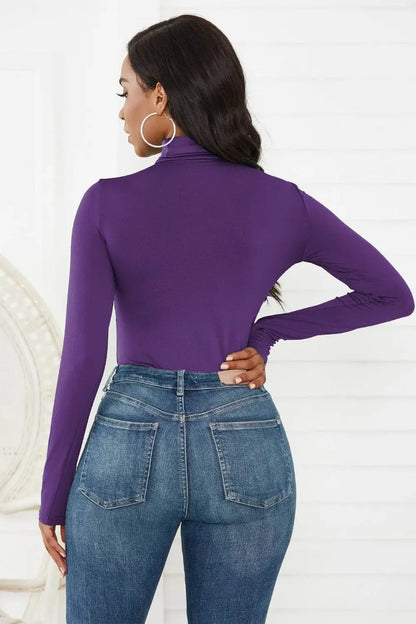 Classy Turtleneck Long Sleeve Bodysuit - IVORYNN