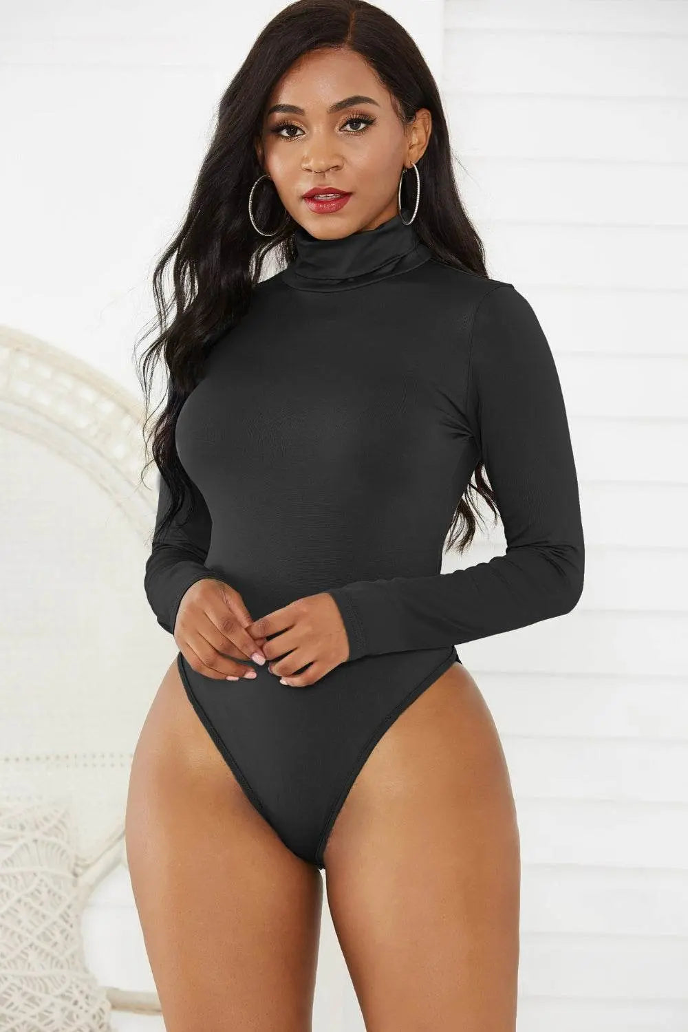 Classy Turtleneck Long Sleeve Bodysuit - IVORYNN