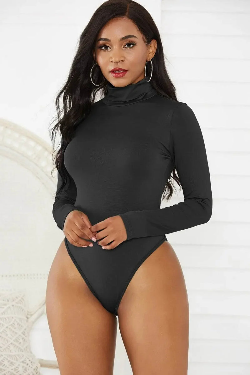 Classy Turtleneck Long Sleeve Bodysuit - IVORYNN