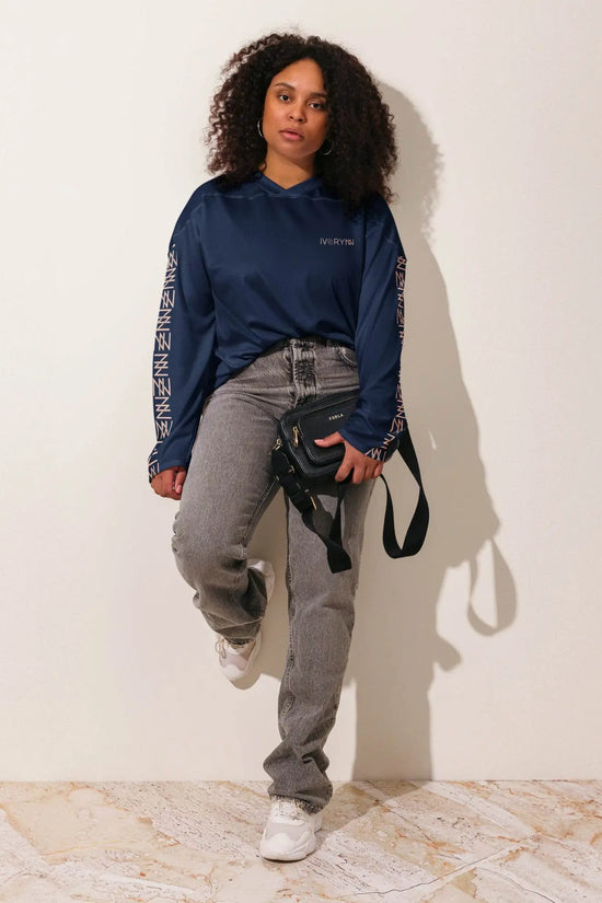 Comfortable Navy hockey fan Sports jersey - IVORYNN