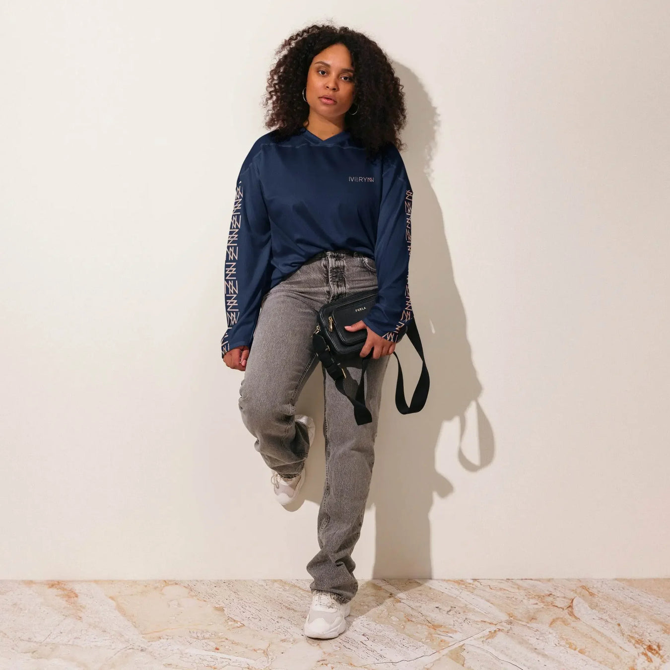 Comfortable Navy hockey fan Sports jersey - IVORYNN