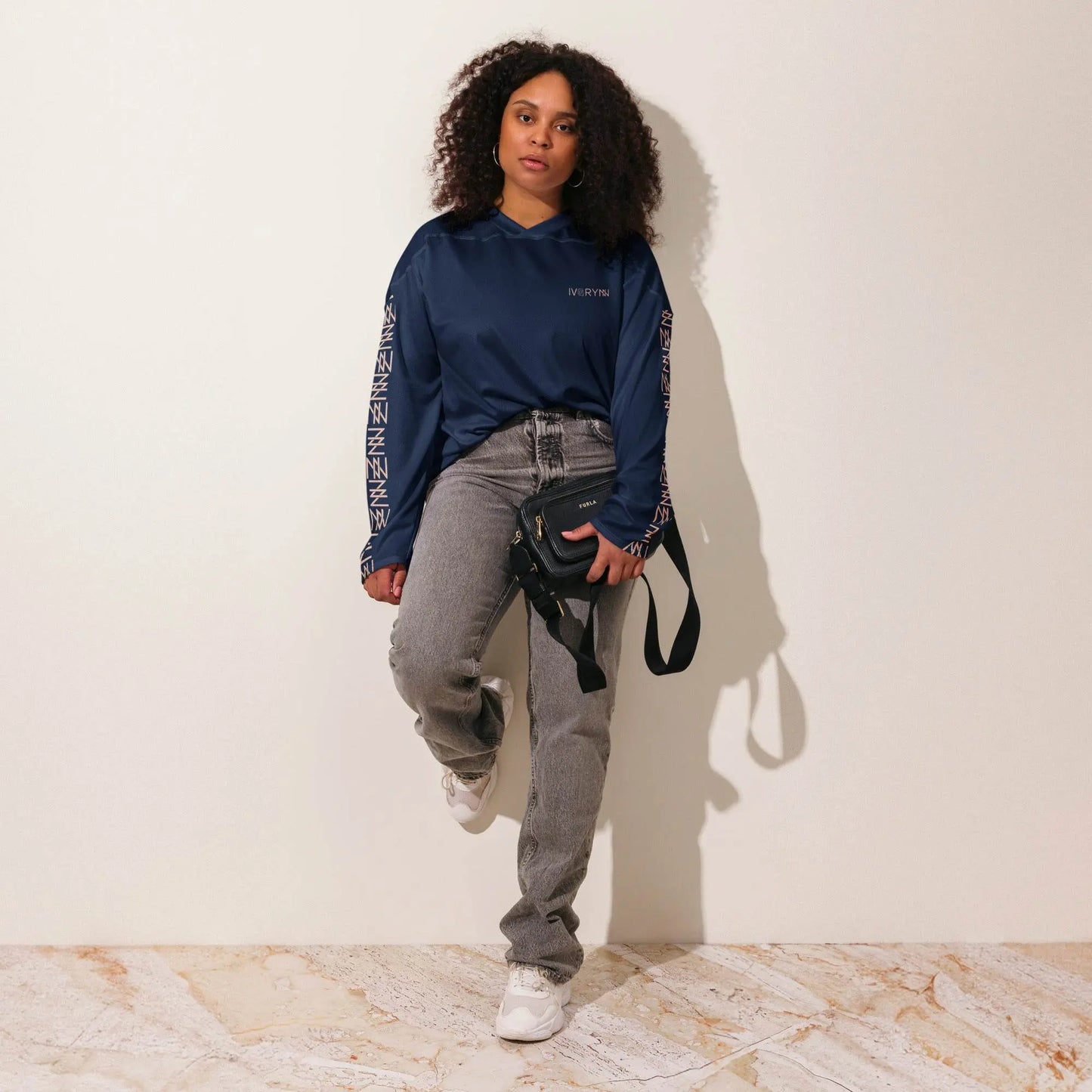 Comfortable Navy hockey fan Sports jersey - IVORYNN