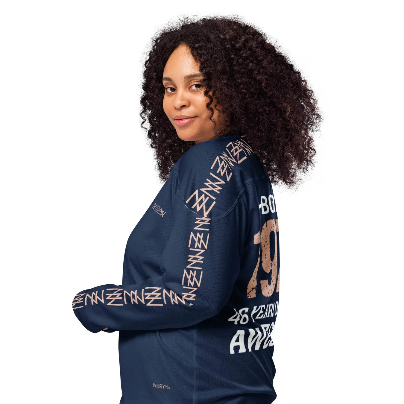 Comfortable Navy hockey fan Sports jersey - IVORYNN