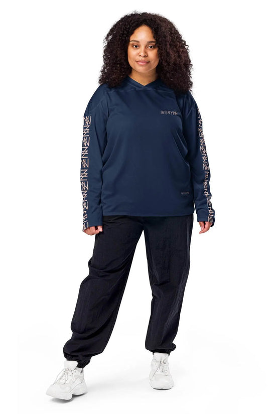 Comfortable Navy hockey fan Sports jersey - IVORYNN