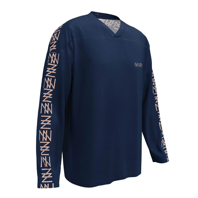 Comfortable Navy hockey fan Sports jersey - IVORYNN