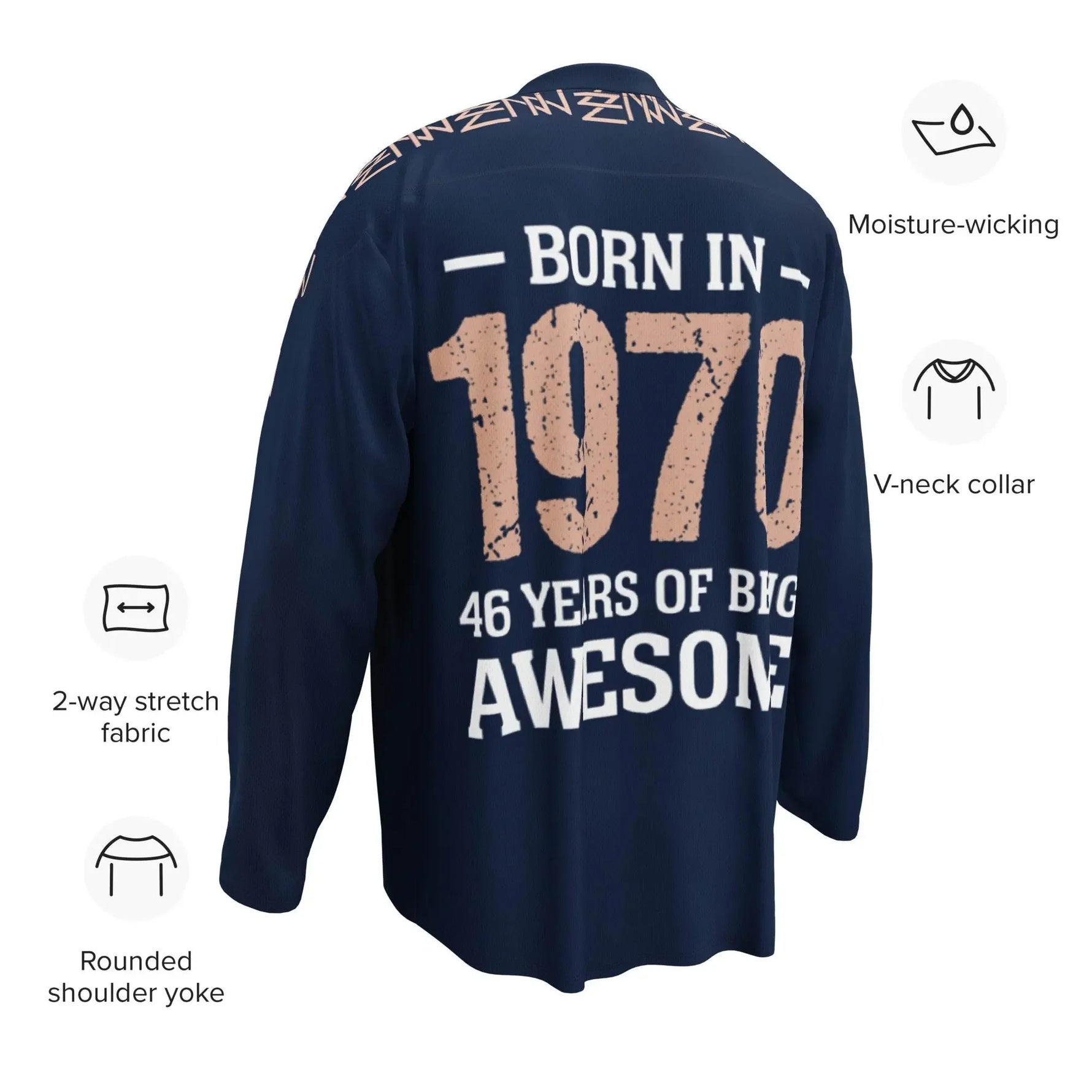 Comfortable Navy hockey fan Sports jersey - IVORYNN