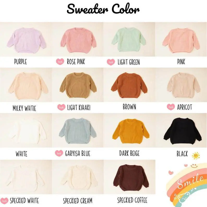 Cotton Hand embroidered Name Baby Sweater - IVORYNN