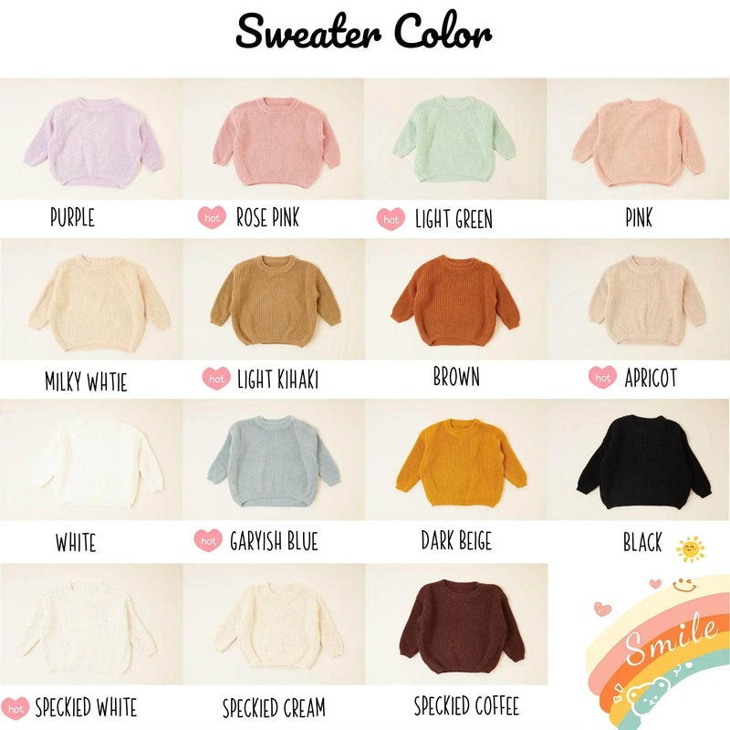 Cotton Hand embroidered Name Baby Sweater - IVORYNN