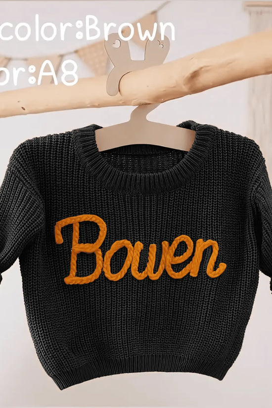 Cotton Hand embroidered Name Baby Sweater - IVORYNN
