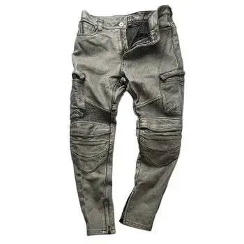Cowhide Genuine LeatherSlim Sweatpants - IVORYNN
