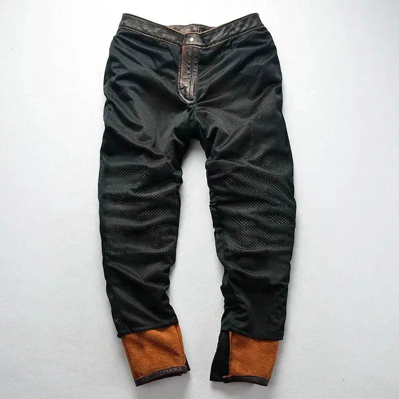 Cowhide Genuine LeatherSlim Sweatpants - IVORYNN
