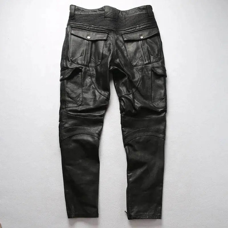 Cowhide Genuine LeatherSlim Sweatpants - IVORYNN
