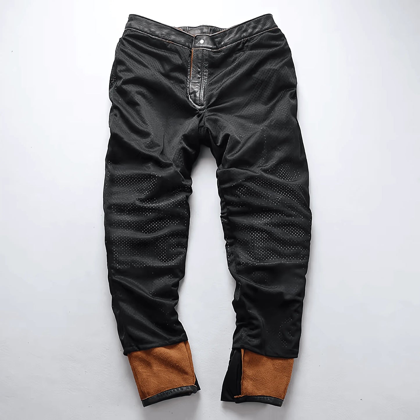 Cowhide Genuine LeatherSlim Sweatpants - IVORYNN