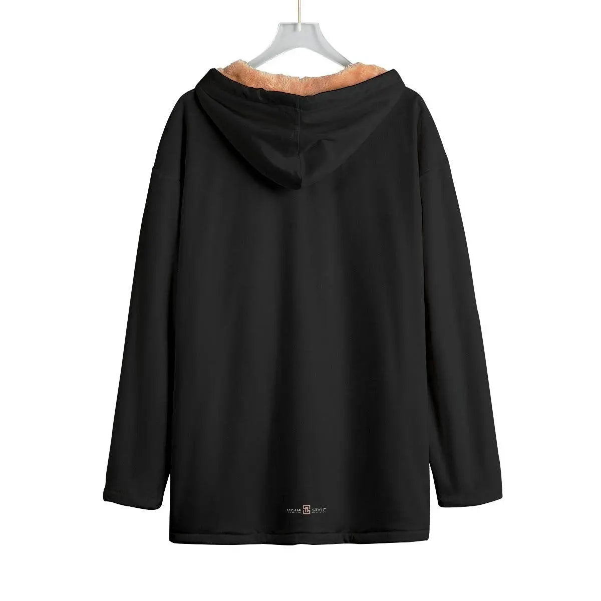 Cozy Black Kid's Plush Windbreaker - IVORYNN