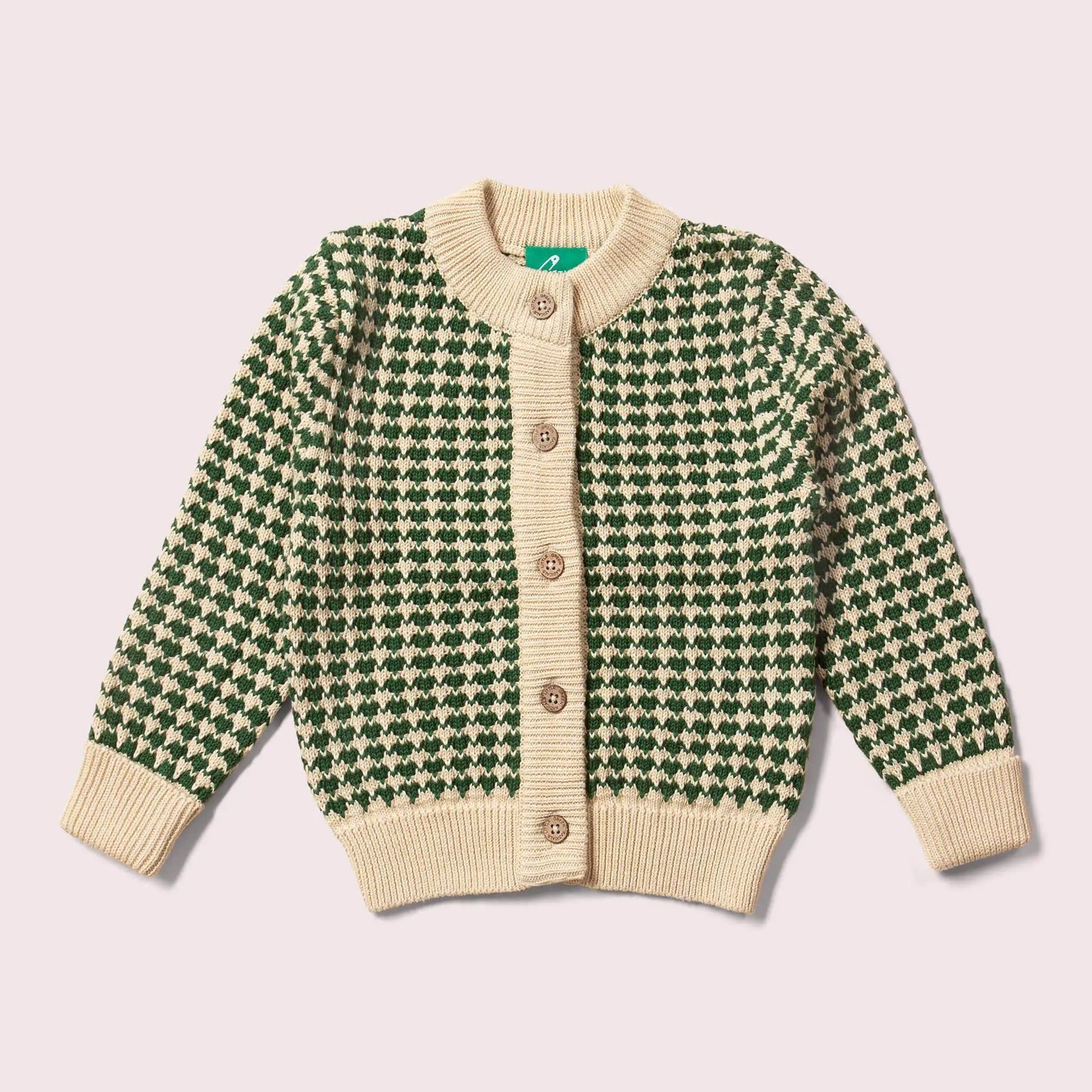Cozy Organic Cotton Olive Striped Knitted Cardigan - IVORYNN