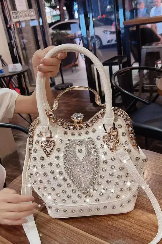 Crossbody diamond inlaid handbag - IVORYNN