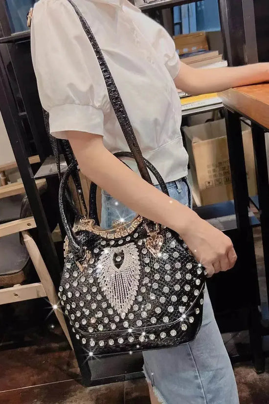 Crossbody diamond inlaid handbag - IVORYNN