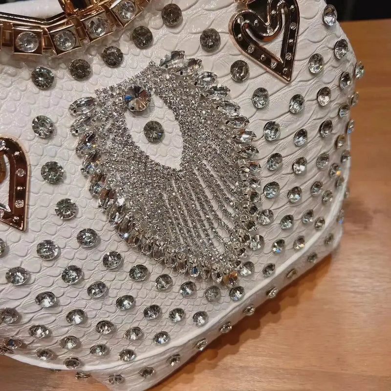 Crossbody diamond inlaid handbag - IVORYNN