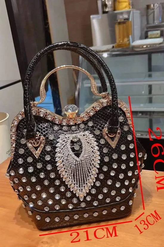 Crossbody diamond inlaid handbag - IVORYNN