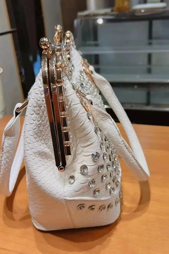 Crossbody diamond inlaid handbag - IVORYNN