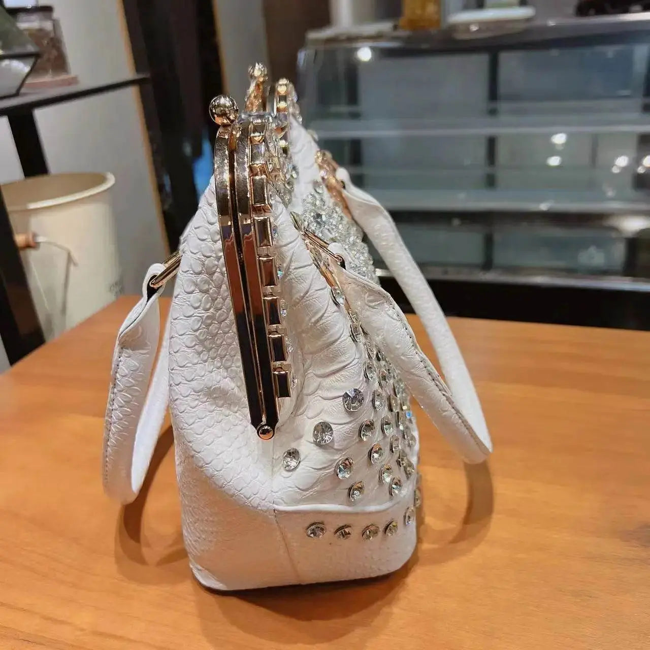 Crossbody diamond inlaid handbag - IVORYNN