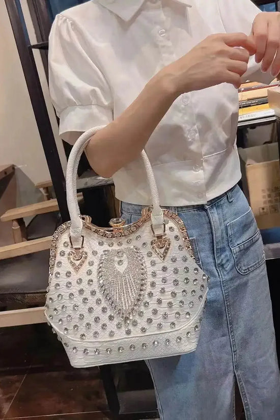Crossbody diamond inlaid handbag - IVORYNN