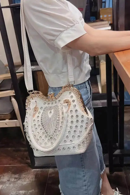 Crossbody diamond inlaid handbag - IVORYNN