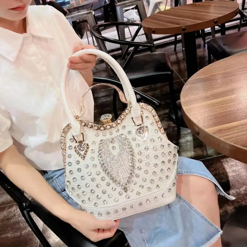 Crossbody diamond inlaid handbag - IVORYNN