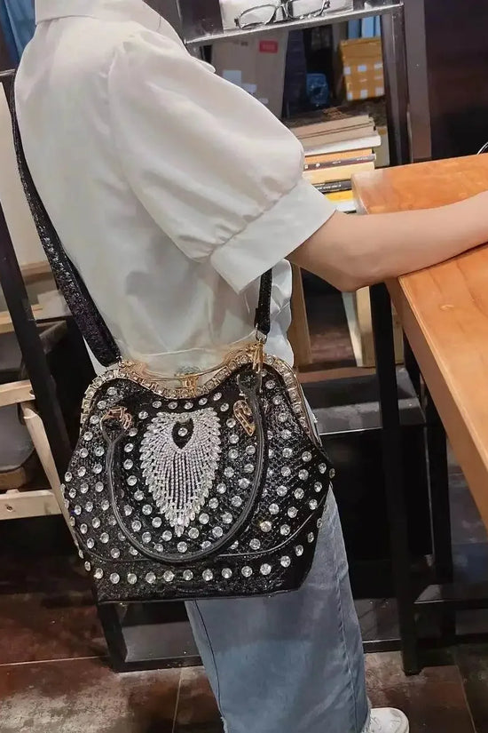 Crossbody diamond inlaid handbag - IVORYNN