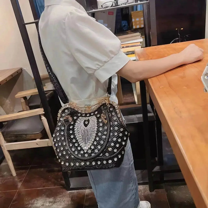 Crossbody diamond inlaid handbag - IVORYNN