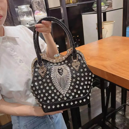 Crossbody diamond inlaid handbag - IVORYNN