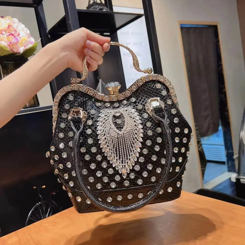 Crossbody diamond inlaid handbag - IVORYNN