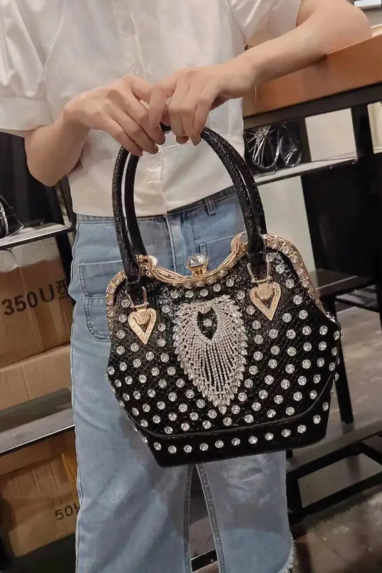 Crossbody diamond inlaid handbag - IVORYNN