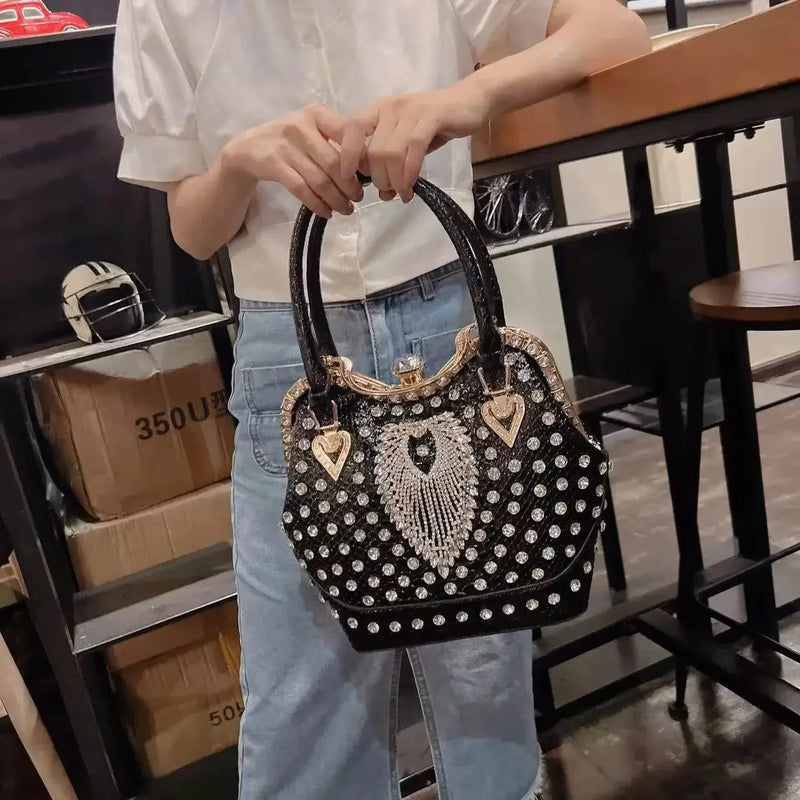 Crossbody diamond inlaid handbag - IVORYNN